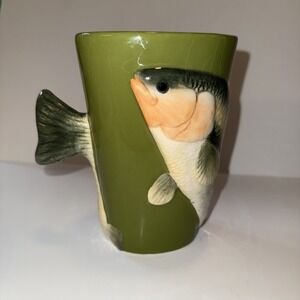 Vintage‎ Napco Painted Fish Vase Planter 7" Tall